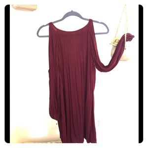 Red Wine Shoulder Dress